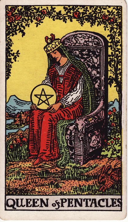 Carte de tarot Reine de Deniers