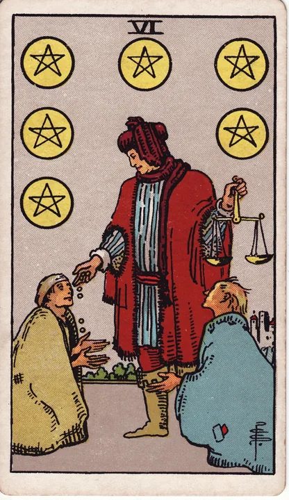 Carte de tarot Six de Deniers