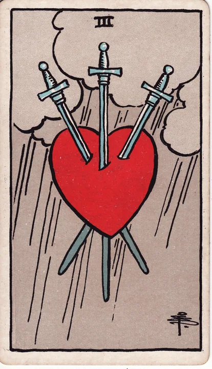 Carte de tarot Trois de Épées