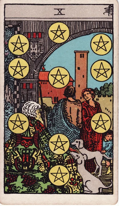 Carte de tarot Dix de Deniers