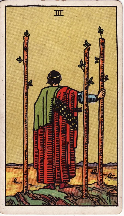 Carte de tarot Trois de Bâtons