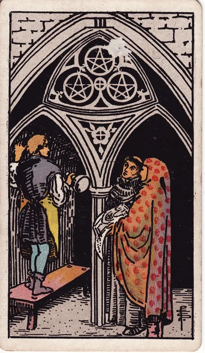 Carte de tarot Trois de Deniers