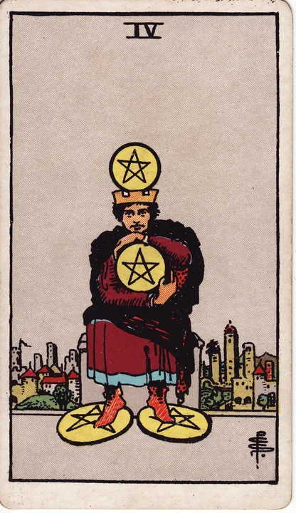 Carte de tarot Quatre de Deniers