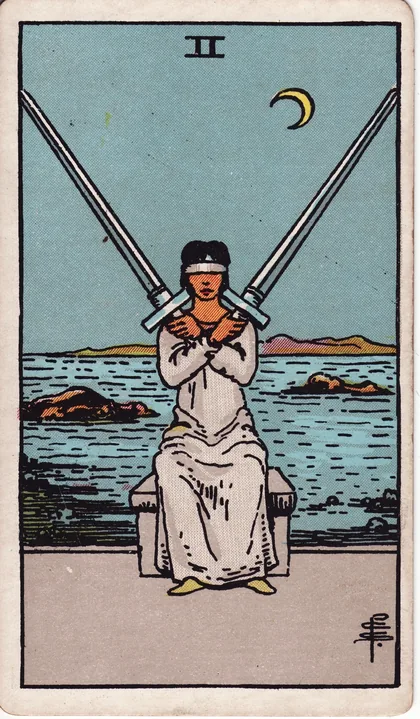 Carte de tarot Deux de Épées