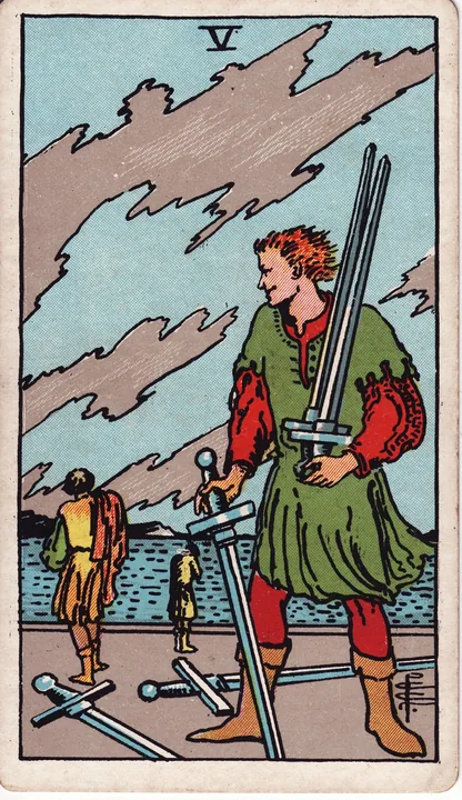 Carte de tarot Cinq de Épées