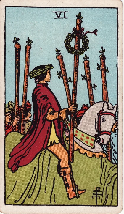 Carte de tarot Six de Bâtons