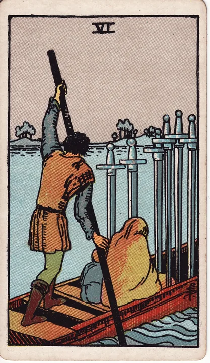 Carte de tarot Six de Épées