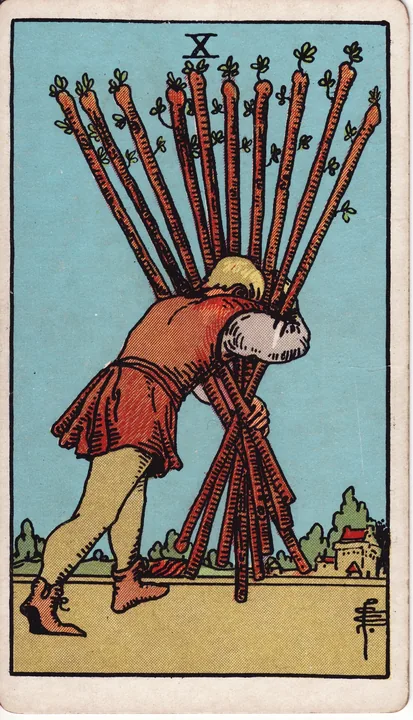 Carte de tarot Dix de Bâtons